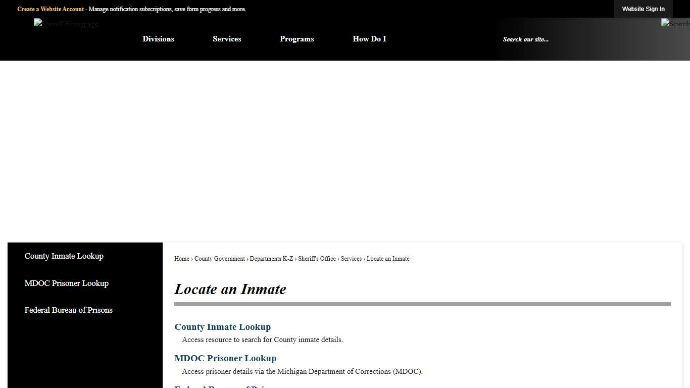 Locate an Inmate | Muskegon County, MI